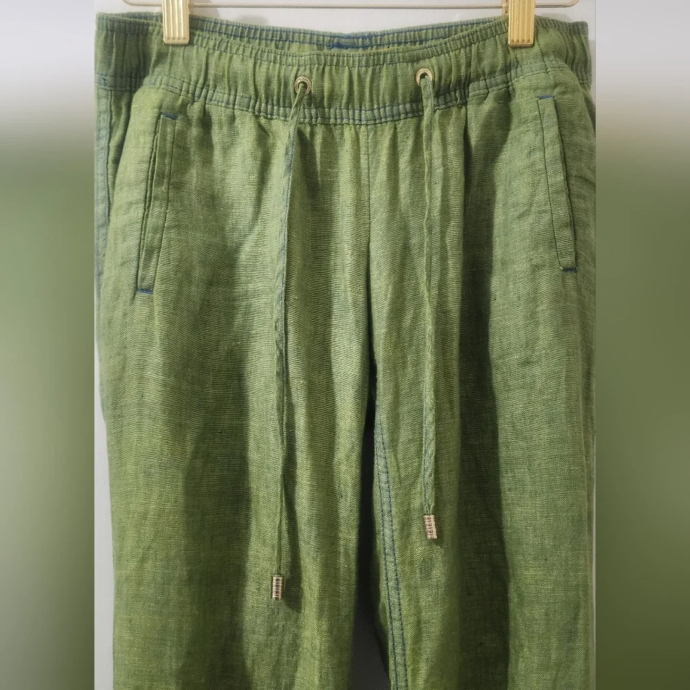 Lilly Pulitzer Green Linen Pants, Size XXS.‎